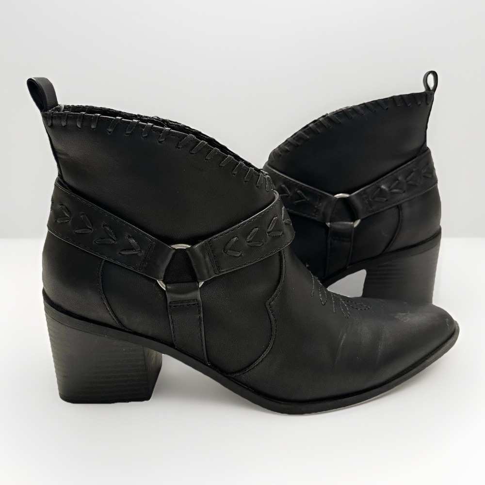 Frye & Co. Women's Palma Stacked Heel Booties Black Size 9.5‎ Western Southwest